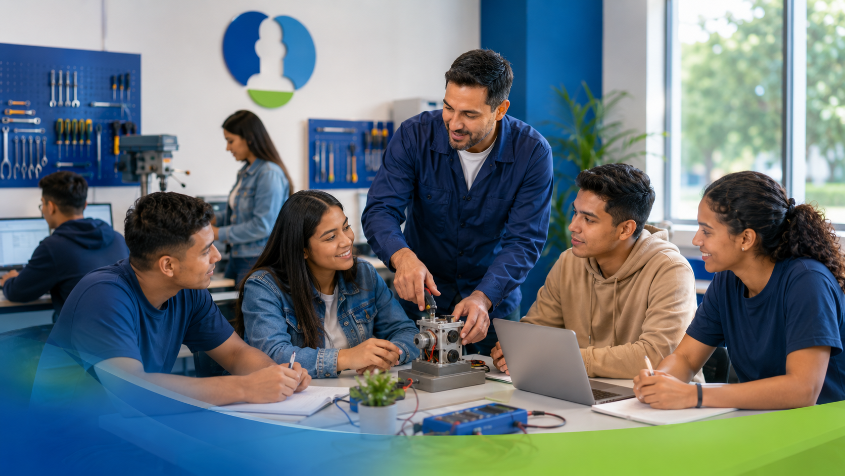 Estudiantes de formación laboral en proceso de aprendizaje práctico